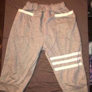 Grey Sweat Pants 3/4 Length Capri.